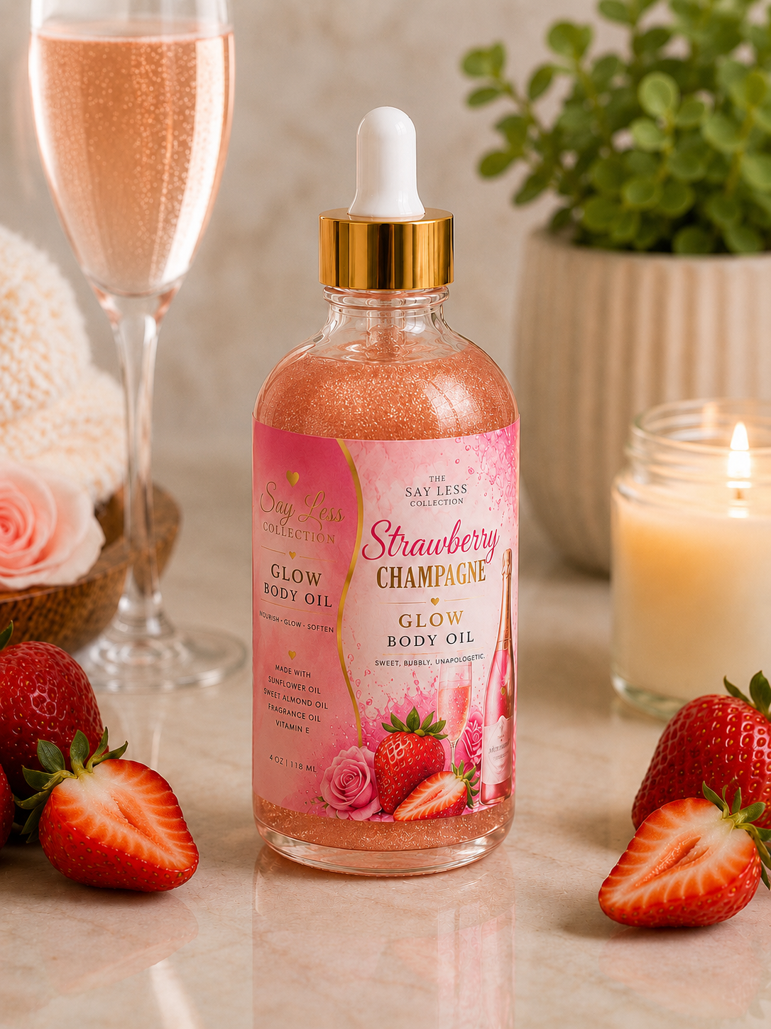 Strawberry Champagne Glow Body Oil
